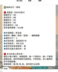 新人——晴晴——試車客評 評價回饋表 妹妹名字：晴晴 滿